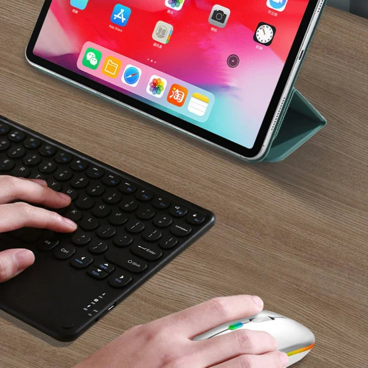 Y20 Chuột không dây sạc phát sáng nhiều màu 4 phím im lặng cho laptop và game, 2.4G + Bluetooth (bạc)