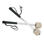 Percussion Accessories Wool Felt Stainless Steel Non-Slip Drumsticks Practice Playing Kick Drum Hammers, Drum Hammers