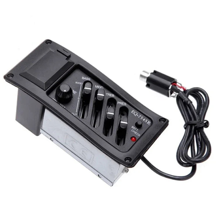 EQ-7545R Bộ cân bằng âm bốn băng tần cho đàn guitar EQ, Pickup guitar gỗ đã chỉnh sửa, Phụ kiện nhạc cụ, EQ-7545R