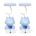 2 chiếc đèn bàn đọc sách LED bảo vệ mắt FY6601 kèm giá đỡ bút hình hoạt hình, màu hồng, xanh dương, xanh lá