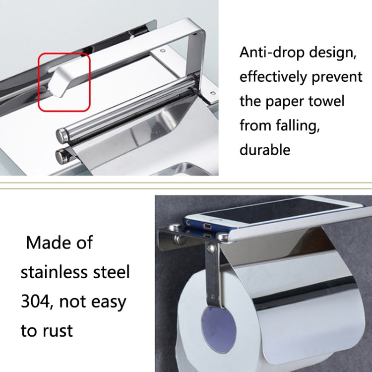 4103 giá đỡ giấy cuộn bằng thép không gỉ, giá khăn giấy điện thoại, giá phòng tắm khách sạn, màu: gương, đen
