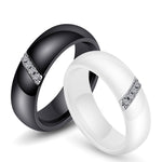 Nhẫn gốm nano đơn giản, nhẫn titan thời trang với zircon, size 10, 7, 8, 9, 6