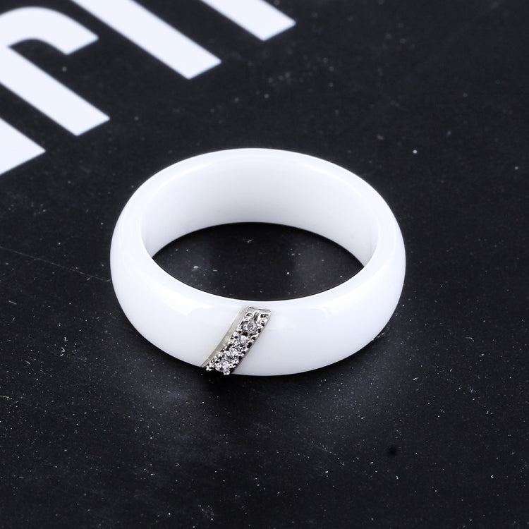 Nhẫn gốm nano đơn giản, nhẫn titan thời trang với zircon, size 10, 7, 8, 9, 6