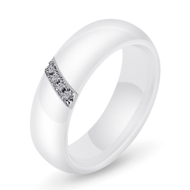 Nhẫn gốm nano đơn giản, nhẫn titan thời trang với zircon, size 10, 7, 8, 9, 6