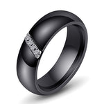 Nhẫn gốm nano đơn giản, nhẫn titan thời trang với zircon, size 10, 7, 8, 9, 6