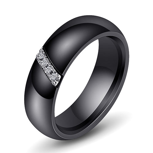 Nhẫn gốm nano đơn giản, nhẫn titan thời trang với zircon, size 10, 7, 8, 9, 6