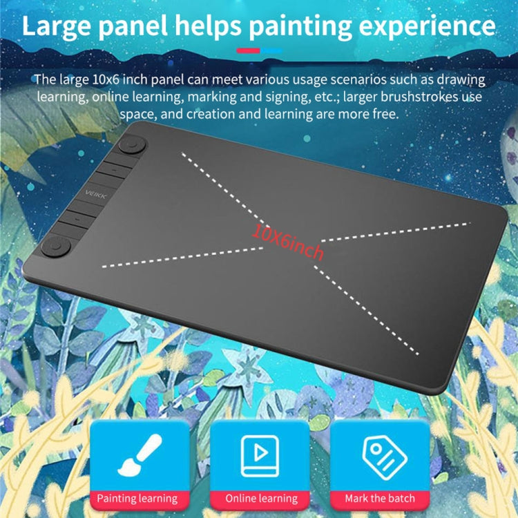 Bảng vẽ kỹ thuật số VEIKK VK1060PRO Bảng vẽ tay Bảng vẽ điện tử Có thể kết nối với điện thoại, VK1060PRO