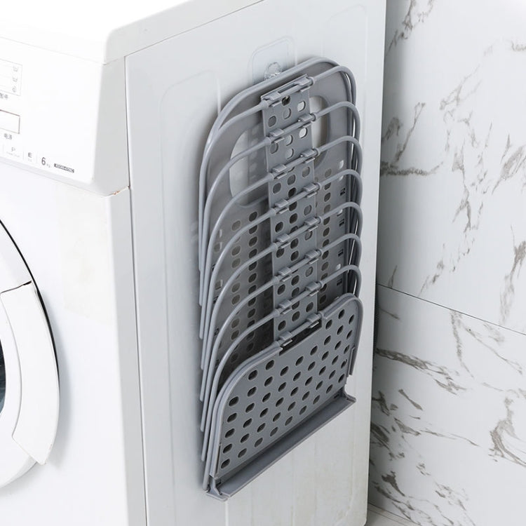 Giỏ đựng quần áo bẩn gấp gọn treo tường phòng tắm gia đình không cần đục lỗ, giỏ đựng đồ chơi, màu trắng, xám