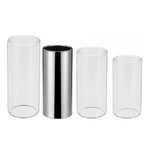 Bộ 4 trong 1 gồm thanh trượt Plexiglass + thanh trượt thép không gỉ + móng tay guitar Celluloid + hộp nhựa, thanh trượt Plexiglass