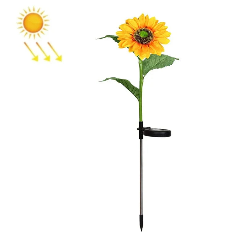 Đèn trang trí hoa hướng dương năng lượng mặt trời đèn cảnh quan sân vườn LED, một đầu, ba đầu