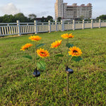 Đèn trang trí hoa hướng dương năng lượng mặt trời đèn cảnh quan sân vườn LED, một đầu, ba đầu