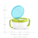 Bát đồ ăn nhẹ cho bé, bát đựng thức ăn cho trẻ em, chống tràn, xoay 360 độ, đĩa ăn cứng cho bé, bộ đồ ăn cho bé