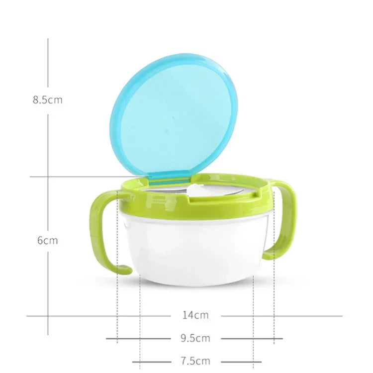 Bát đồ ăn nhẹ cho bé, bát đựng thức ăn cho trẻ em, chống tràn, xoay 360 độ, đĩa ăn cứng cho bé, bộ đồ ăn cho bé