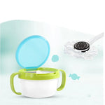 Bát đồ ăn nhẹ cho bé, bát đựng thức ăn cho trẻ em, chống tràn, xoay 360 độ, đĩa ăn cứng cho bé, bộ đồ ăn cho bé