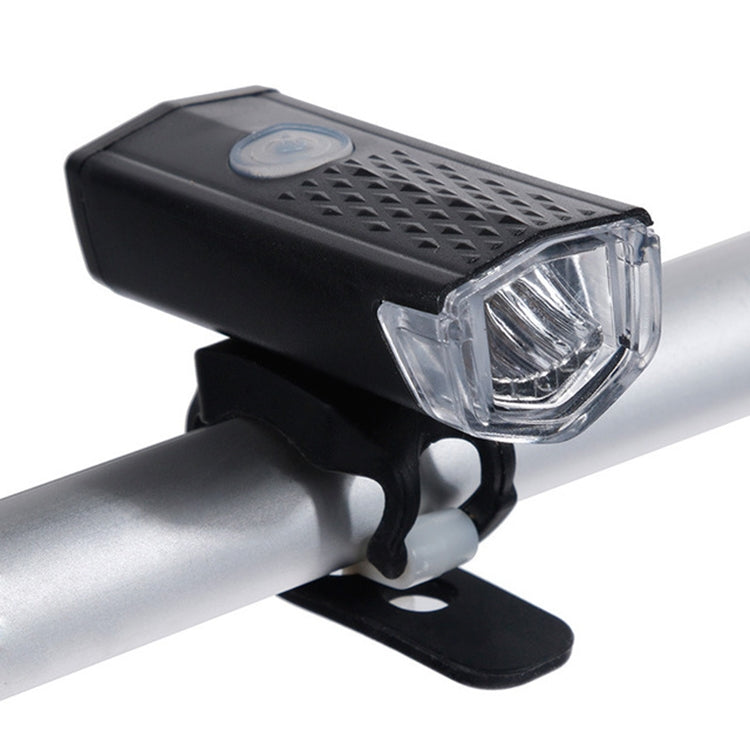 Đèn xe đạp nổi bật sạc USB chống nước, bộ đèn pha và đèn hậu xe đạp, đèn pha + đèn hậu (Màu đen)