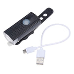 Đèn xe đạp nổi bật sạc USB chống nước, bộ đèn pha và đèn hậu xe đạp, đèn pha + đèn hậu (Màu đen)