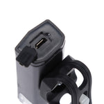 Đèn xe đạp nổi bật sạc USB chống nước, bộ đèn pha và đèn hậu xe đạp, đèn pha + đèn hậu (Màu đen)