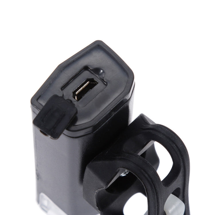 Đèn xe đạp nổi bật sạc USB chống nước, bộ đèn pha và đèn hậu xe đạp, đèn pha + đèn hậu (Màu đen)