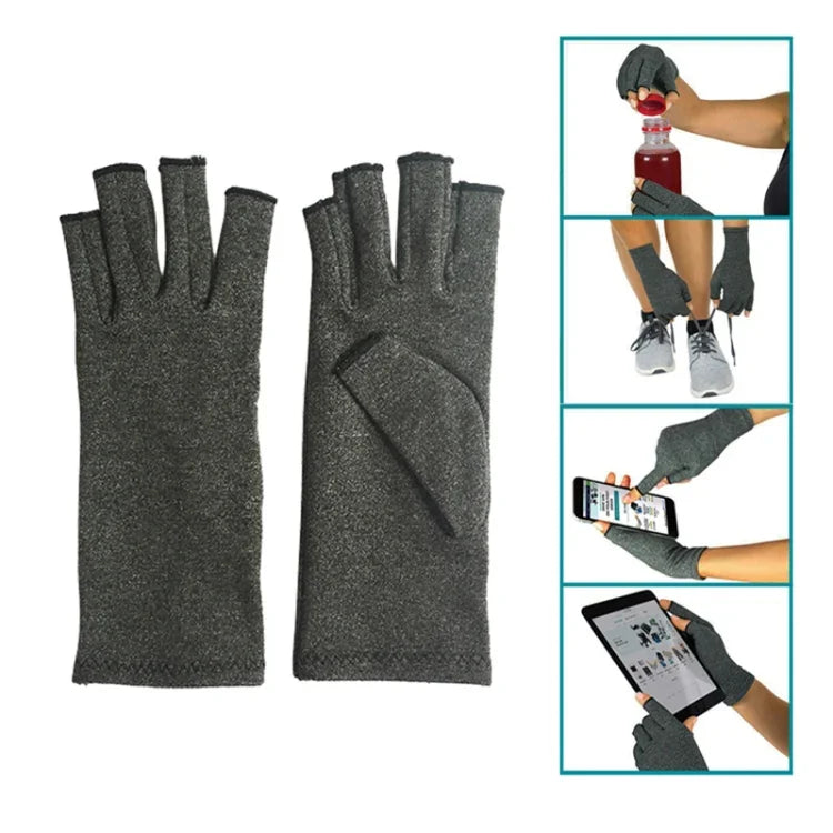 Găng tay đạp xe nửa ngón chống viêm khớp, găng tay sức khỏe áp lực, co giãn cao, thoáng khí, chống phù nề, phục hồi, găng tay đi xe, L, M, S