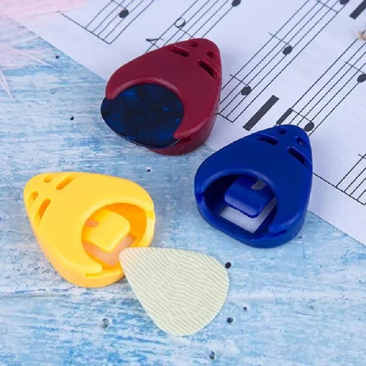 100 hộp đựng ABS cho phím gảy đàn guitar, giao màu ngẫu nhiên, hộp phím gảy hình trái tim, hộp phím gảy tam giác lớn