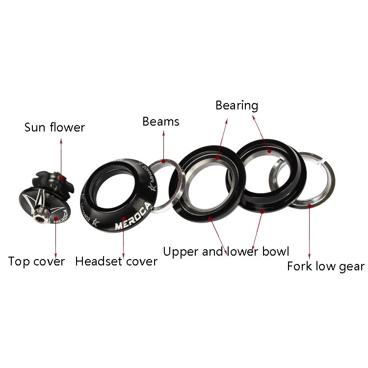 MEROCA Vòng Bi Bát Núi Tháp 44mm Bát Ống Thẳng Tích Hợp, Màu Đen, Đỏ, Xanh, Xanh Lá, Tím, Vàng