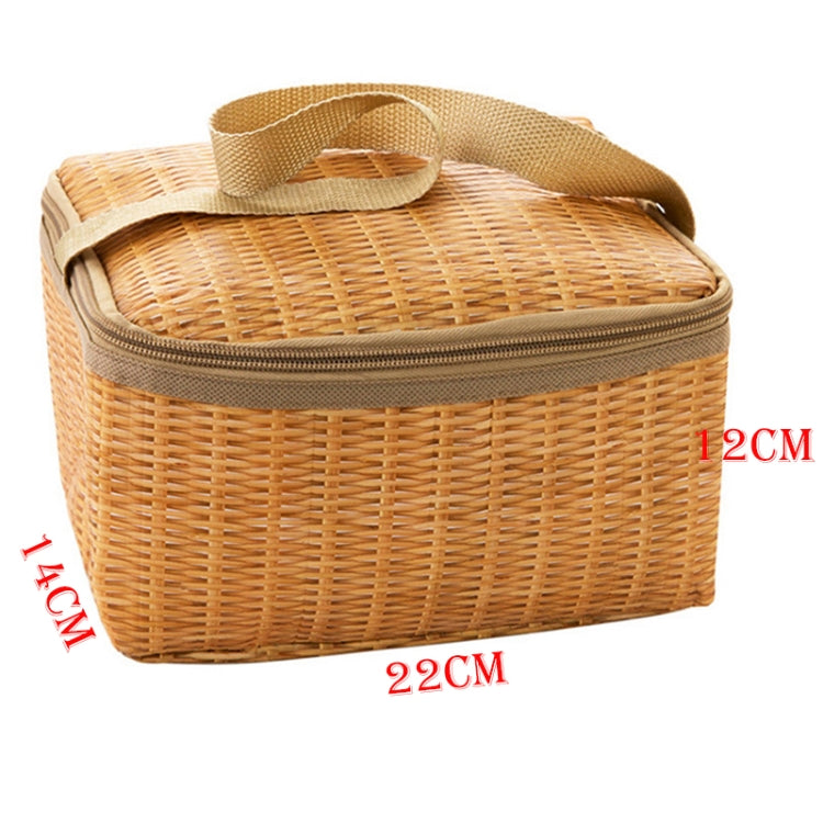 Hộp cơm giữ nhiệt di động Vải canvas giả mây Túi đựng cơm dã ngoại