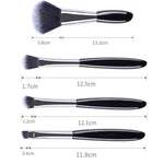 4 In 1 Black Pebbles Makeup Brush Set Eyeshadow Brush Foundation Brush Portable Makeup Brush,Style:, Bare Brush