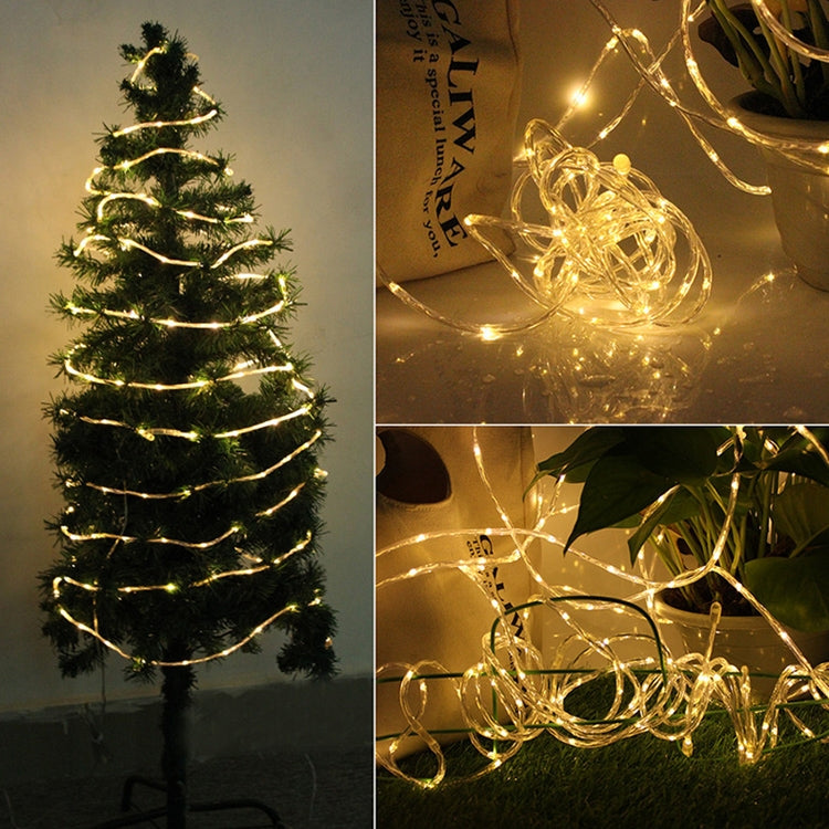 Dây đèn trang trí tiệc lễ hội ống, đèn LED trang trí sân vườn có điều khiển từ xa, kích thước: 7m 50 đèn LED dùng nguồn USB, 12m 100 đèn LED dùng nguồn USB