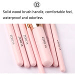 Bộ Cọ Trang Điểm ZOREYA ZS744 7 Trong 1, Dụng Cụ Làm Đẹp, Màu Hồng + Túi, Đen + Túi, Hồng + Hộp Sắt, Đen + Hộp Sắt