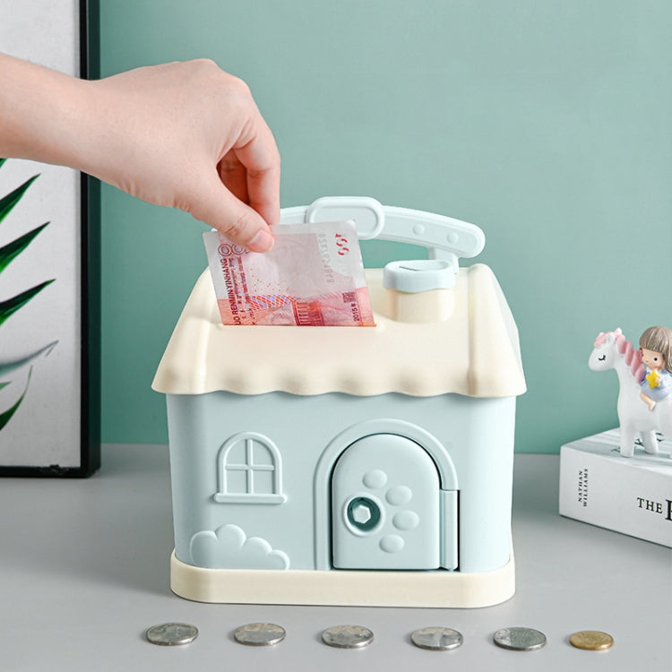 Heo đất lưu trữ hình hoạt hình cho trẻ em, nhà nhỏ màu xanh, nhà nhỏ màu hồng