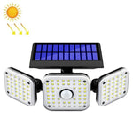 Đèn tường ngoài trời năng lượng mặt trời 3 đầu có thể xoay cảm biến người chống nước cho vườn và đường phố, 112 LED, 138 LED, 132 COB