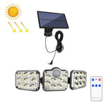 TG-TY075 Đèn tường ngoài trời năng lượng mặt trời 3 đầu có thể xoay cảm biến cơ thể, kiểu:, 138 LED tách rời, 108 LED tách rời, 171 COB tách rời, 122 LED tách rời