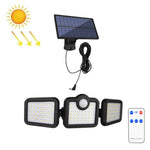 TG-TY075 Đèn tường ngoài trời năng lượng mặt trời 3 đầu có thể xoay cảm biến cơ thể, kiểu:, 138 LED tách rời, 108 LED tách rời, 171 COB tách rời, 122 LED tách rời
