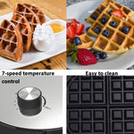 Máy làm bánh waffle 1000W Máy làm bánh mì bữa sáng Máy làm bánh sandwich Nhiệt độ điều chỉnh Bếp nướng điện, Máy làm bánh waffle 1000W (Cắm EU), Máy làm bánh waffle 1000W (Cắm UK), Máy làm bánh waffle 1000W (Cắm AU)