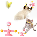 Đồ chơi mèo lò xo Spring Man đồ chơi mèo vui nhộn đồ chơi mèo có chân hút lông vũ vui nhộn quả bóng mèo, Màu vàng, Hồng, Nâu