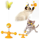 Đồ chơi mèo lò xo Spring Man đồ chơi mèo vui nhộn đồ chơi mèo có chân hút lông vũ vui nhộn quả bóng mèo, Màu vàng, Hồng, Nâu