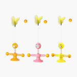 Đồ chơi mèo lò xo Spring Man đồ chơi mèo vui nhộn đồ chơi mèo có chân hút lông vũ vui nhộn quả bóng mèo, Màu vàng, Hồng, Nâu