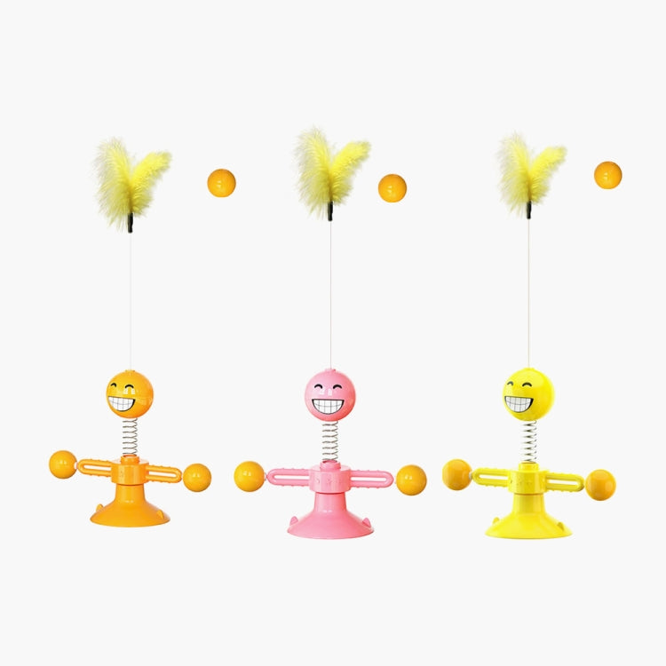 Đồ chơi mèo lò xo Spring Man đồ chơi mèo vui nhộn đồ chơi mèo có chân hút lông vũ vui nhộn quả bóng mèo, Màu vàng, Hồng, Nâu