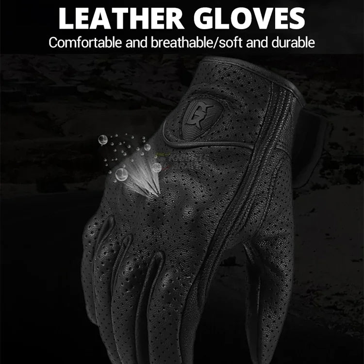 GHOST RACING GR-ST06 Breathable Touch Screen Motorcycle Riding Leather Gloves Anti-Fall Locomotive Gloves, M, L, XL