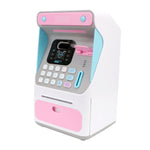 Heo đất máy ATM nhận diện khuôn mặt giả 8010, két tiền tự động cuộn mật khẩu, kiểu dáng:, hồng, xanh dương, phiên bản sạc hồng, phiên bản sạc xanh dương