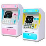Heo đất máy ATM nhận diện khuôn mặt giả 8010, két tiền tự động cuộn mật khẩu, kiểu dáng:, hồng, xanh dương, phiên bản sạc hồng, phiên bản sạc xanh dương