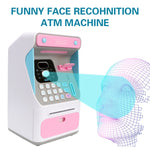 Heo đất máy ATM nhận diện khuôn mặt giả 8010, két tiền tự động cuộn mật khẩu, kiểu dáng:, hồng, xanh dương, phiên bản sạc hồng, phiên bản sạc xanh dương