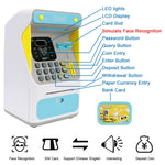 Heo đất máy ATM nhận diện khuôn mặt giả 8010, két tiền tự động cuộn mật khẩu, kiểu dáng:, hồng, xanh dương, phiên bản sạc hồng, phiên bản sạc xanh dương