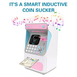 Heo đất máy ATM nhận diện khuôn mặt giả 8010, két tiền tự động cuộn mật khẩu, kiểu dáng:, hồng, xanh dương, phiên bản sạc hồng, phiên bản sạc xanh dương