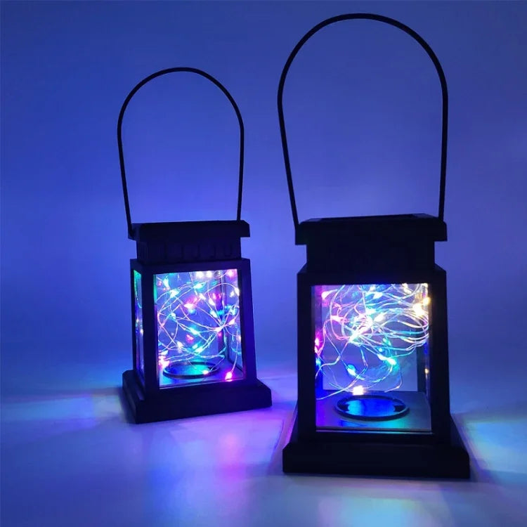 Đèn dây đồng cổ điển trang trí lễ hội đèn lồng gió sao LED năng lượng mặt trời, Dây đồng / Đèn màu sắc
