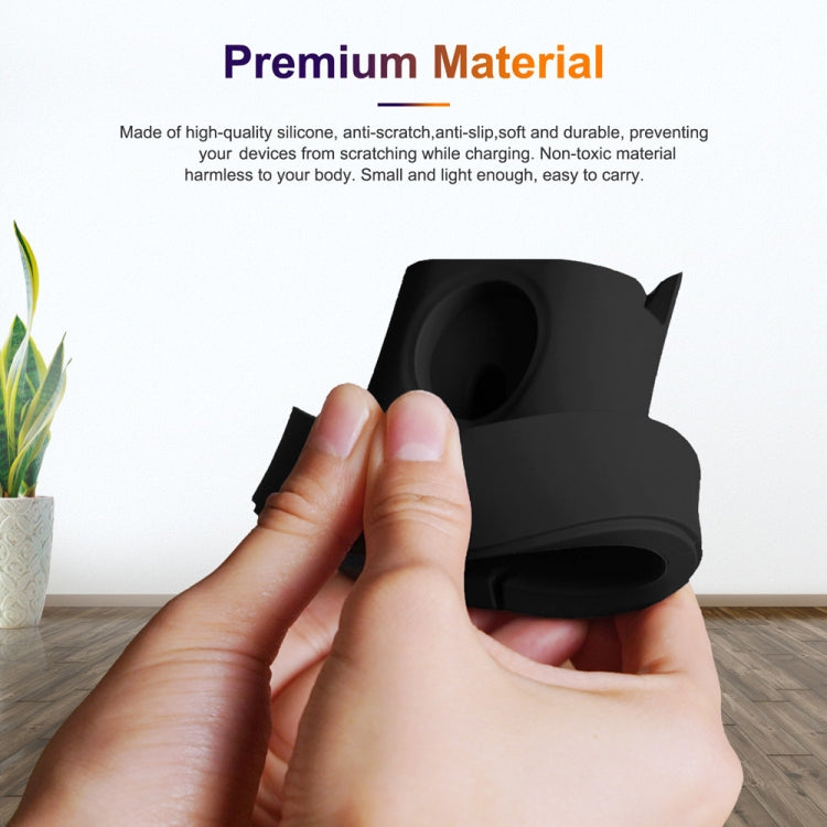 Giá đỡ sạc đồng hồ thông minh 2 trong 1 bằng silicone để bàn cho Apple Watch, màu đen, trắng, hồng, xanh đậm, xám