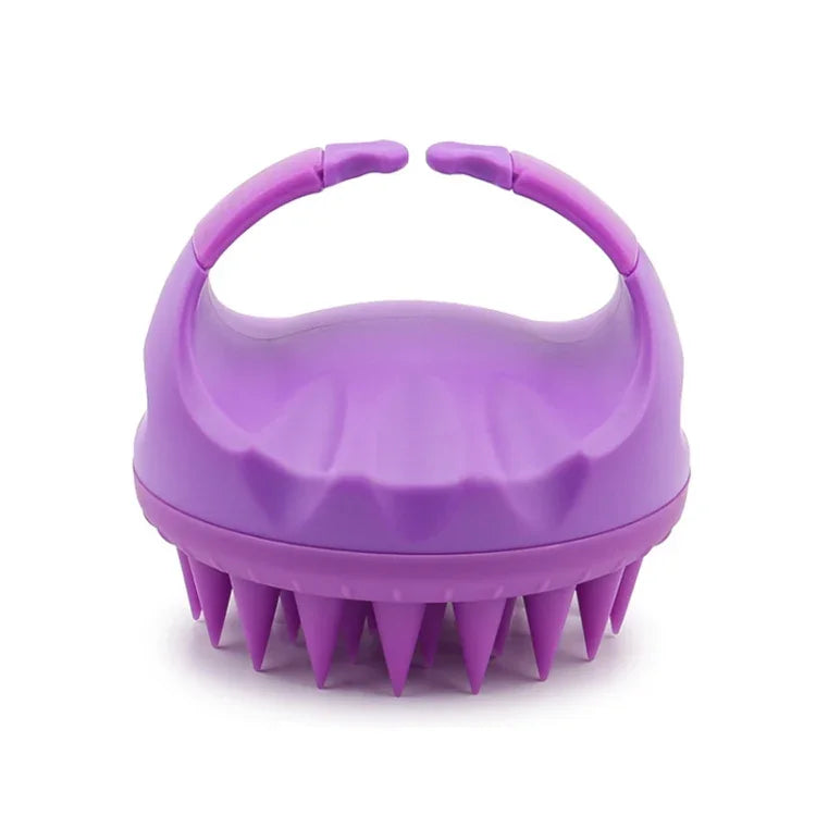 Bàn chải rửa tóc tròn silicone đa năng ướt & khô mát xa, màu hồng, tím, xanh lá, đen, xanh dương, đỏ, vàng, xám