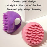 Bàn chải rửa tóc tròn silicone đa năng ướt & khô mát xa, màu hồng, tím, xanh lá, đen, xanh dương, đỏ, vàng, xám