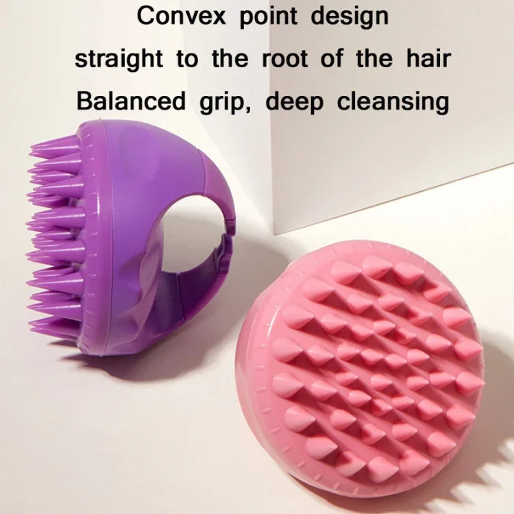 Bàn chải rửa tóc tròn silicone đa năng ướt & khô mát xa, màu hồng, tím, xanh lá, đen, xanh dương, đỏ, vàng, xám