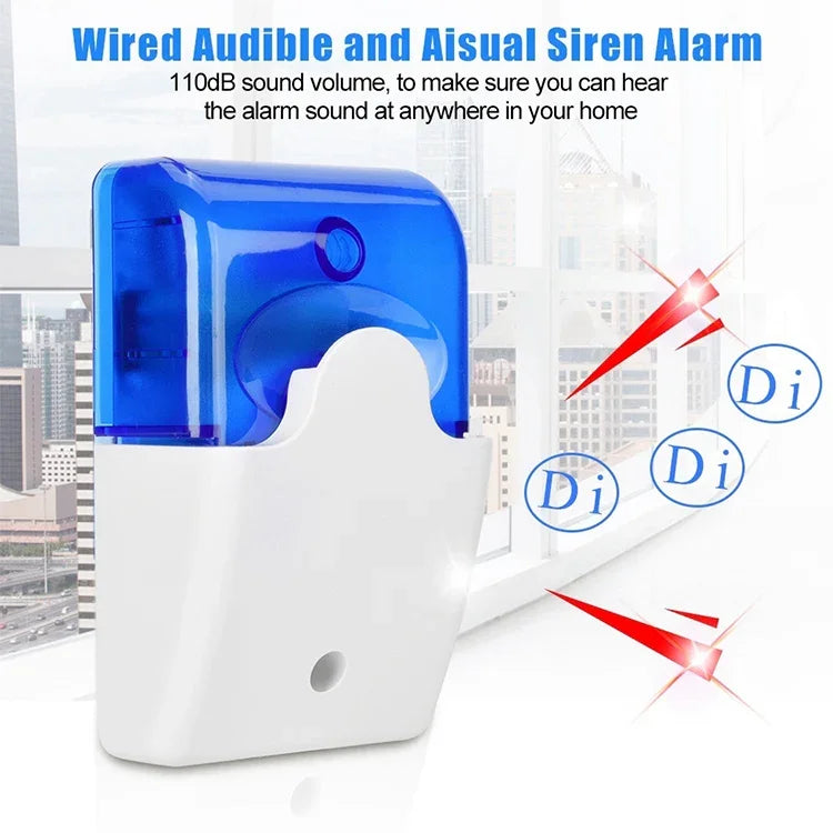 Báo động âm thanh và ánh sáng LY-103 gọi khẩn cấp, loại kết nối báo động, 24V (đỏ), 24V (xanh), 12V (đỏ), 12V (xanh)